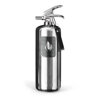 Nordic Flame Brandblusser - Poederblusser 2 kg - Staalkleur - Design Ontwerp Voor Extra Veiligheid - A,-B,-C-Branden - Scandinavisch