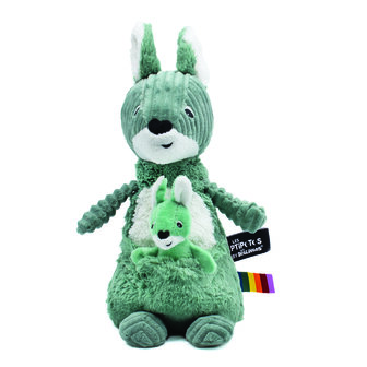 Les Déglingos - Knuffel - Kangaroo - Mum & Baby - Green
