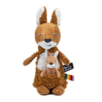 Les Déglingos - Knuffel - Kangaroo - Mum & Baby - Terracotta