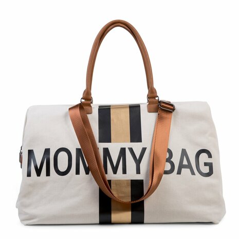 Childhome - Mommy Bag - Off White Stripes Black & Gold
