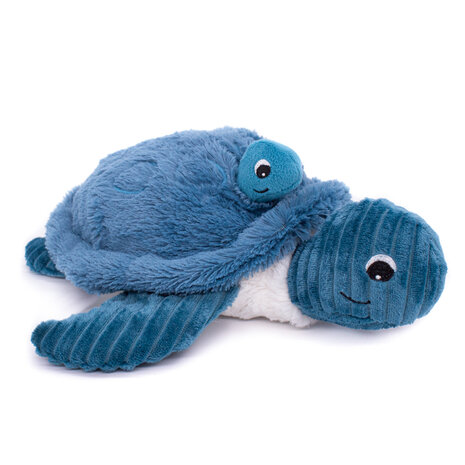 Les Déglingos - Ptipotos - Mamaschildpad met baby - Blauw