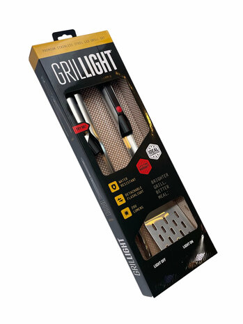Grilllight - RVS BBQ spatel & tang met zaklamp - Lifetime warranty - Inclusief batterijen